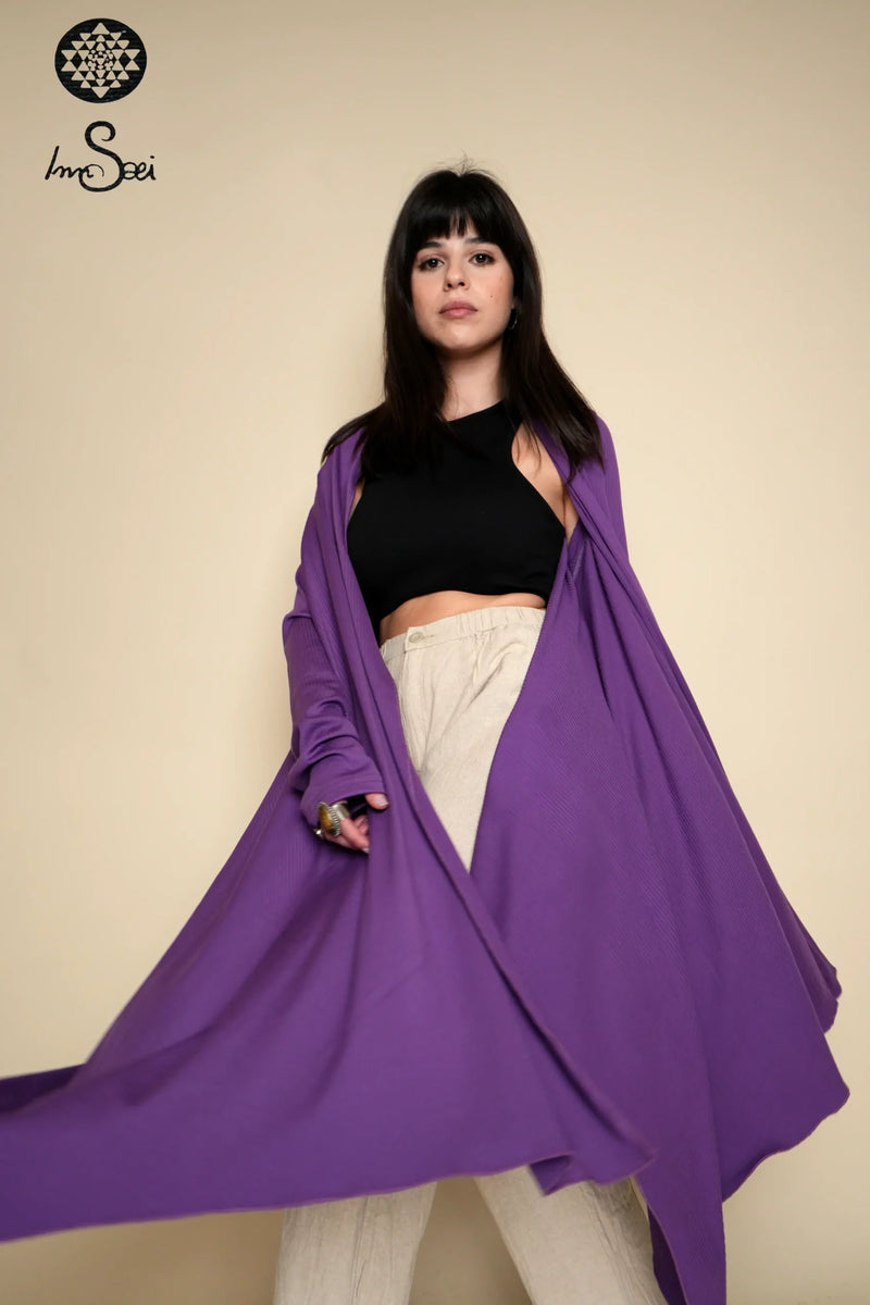 Long Purple Cardigan
