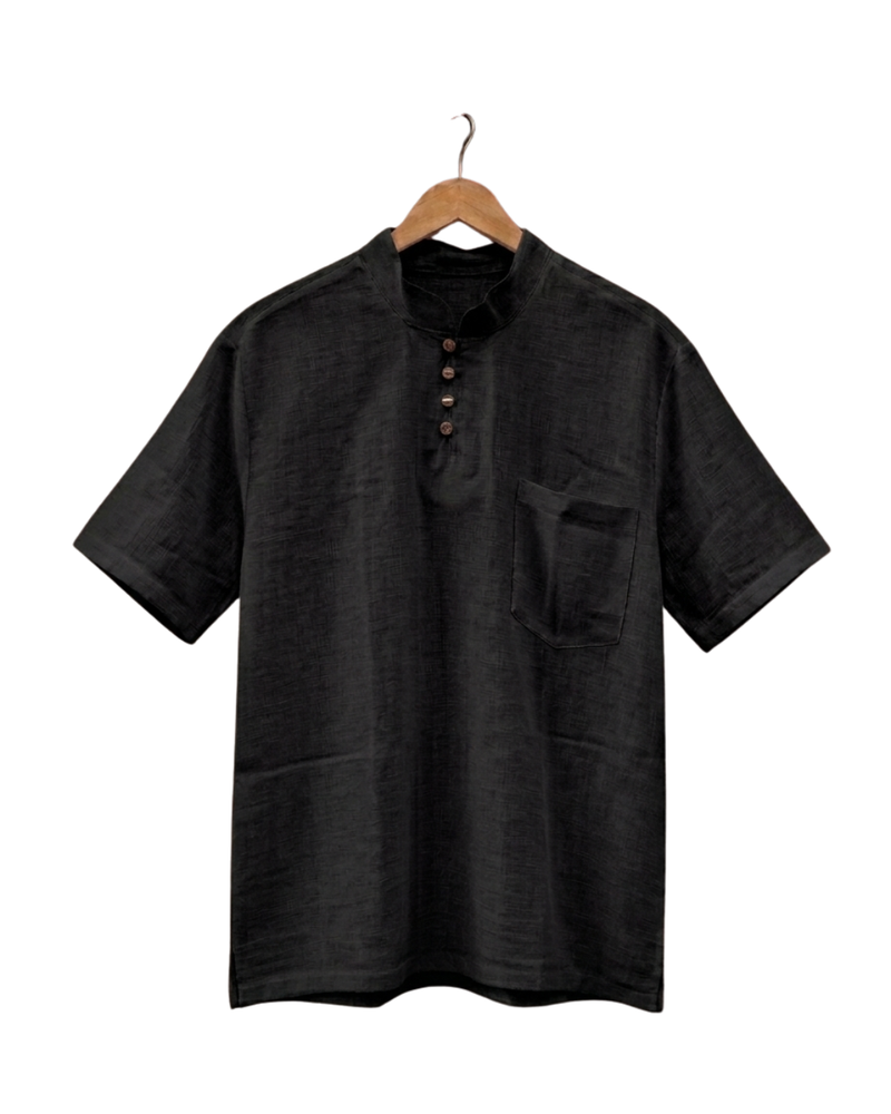 Buttoned short sleeve T-shirt