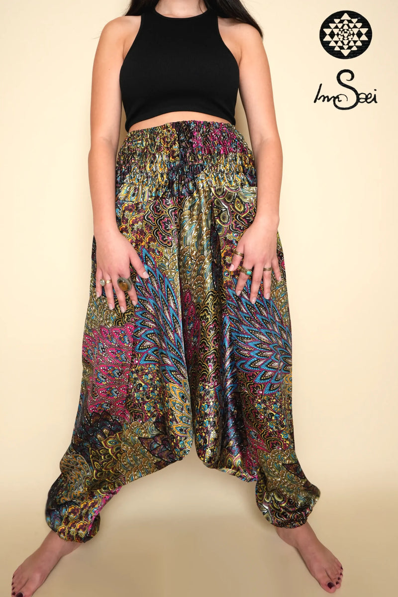 Vibrant Silk Printed Harem Pants