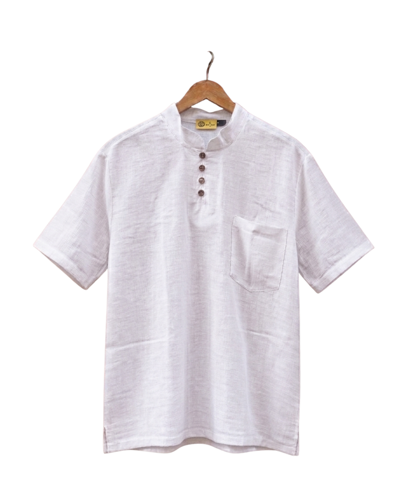 Buttoned short sleeve T-shirt