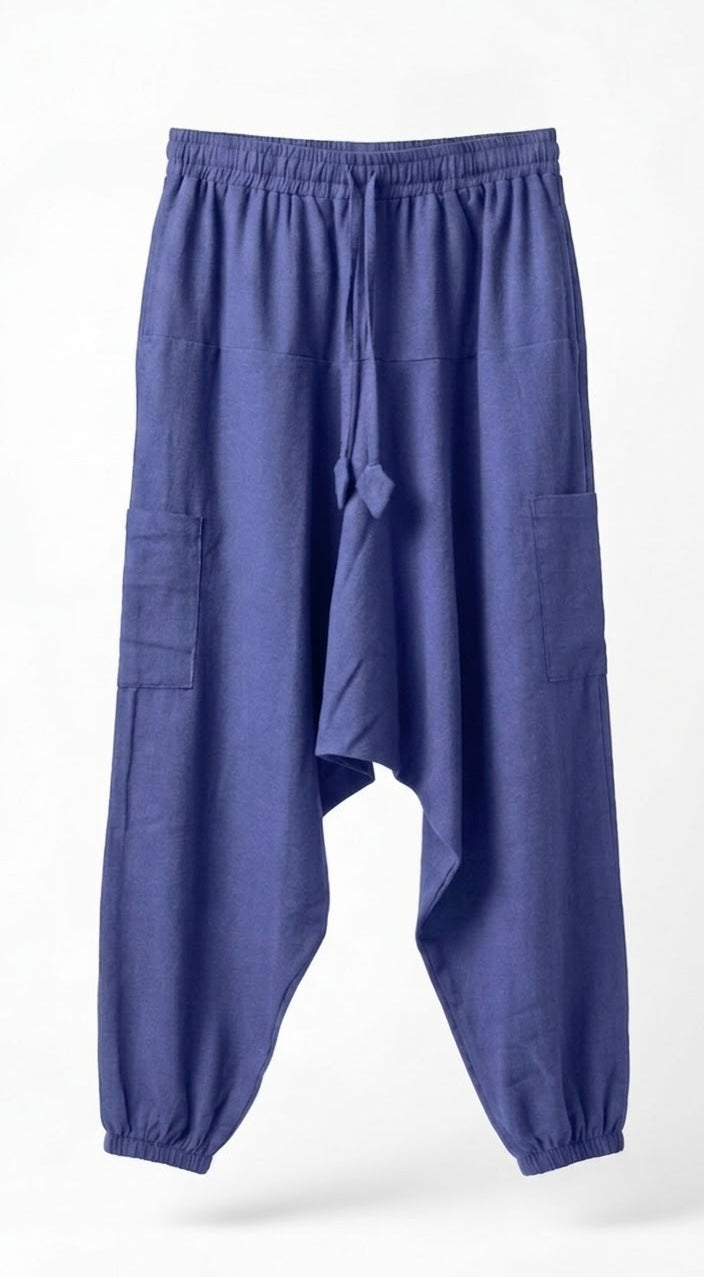 Linen-Cotton Harem Pants