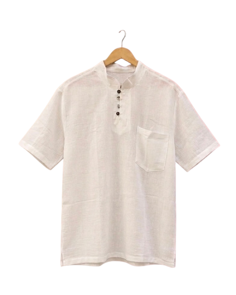 Buttoned short sleeve T-shirt