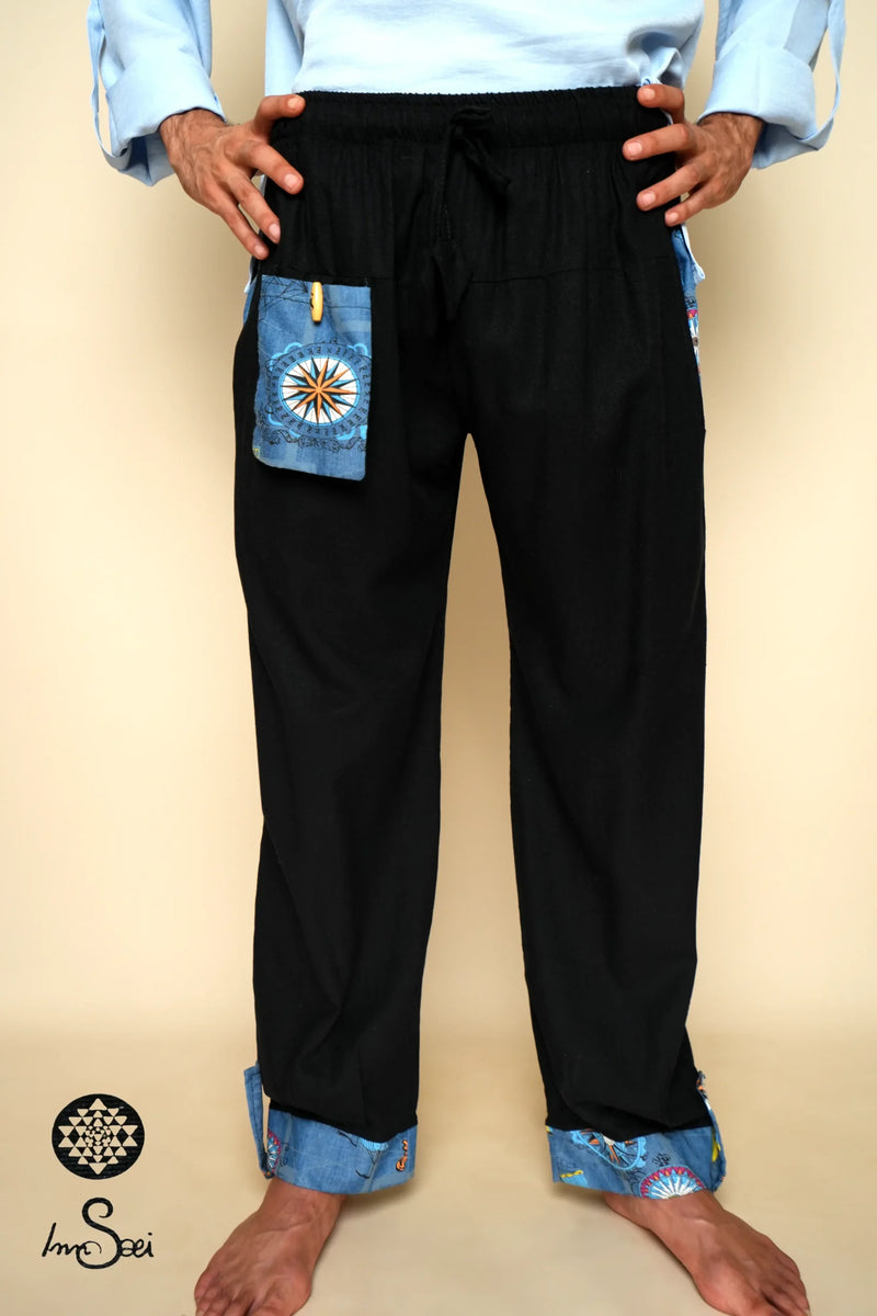 Pants Linen Thai Design-Exotic Patched