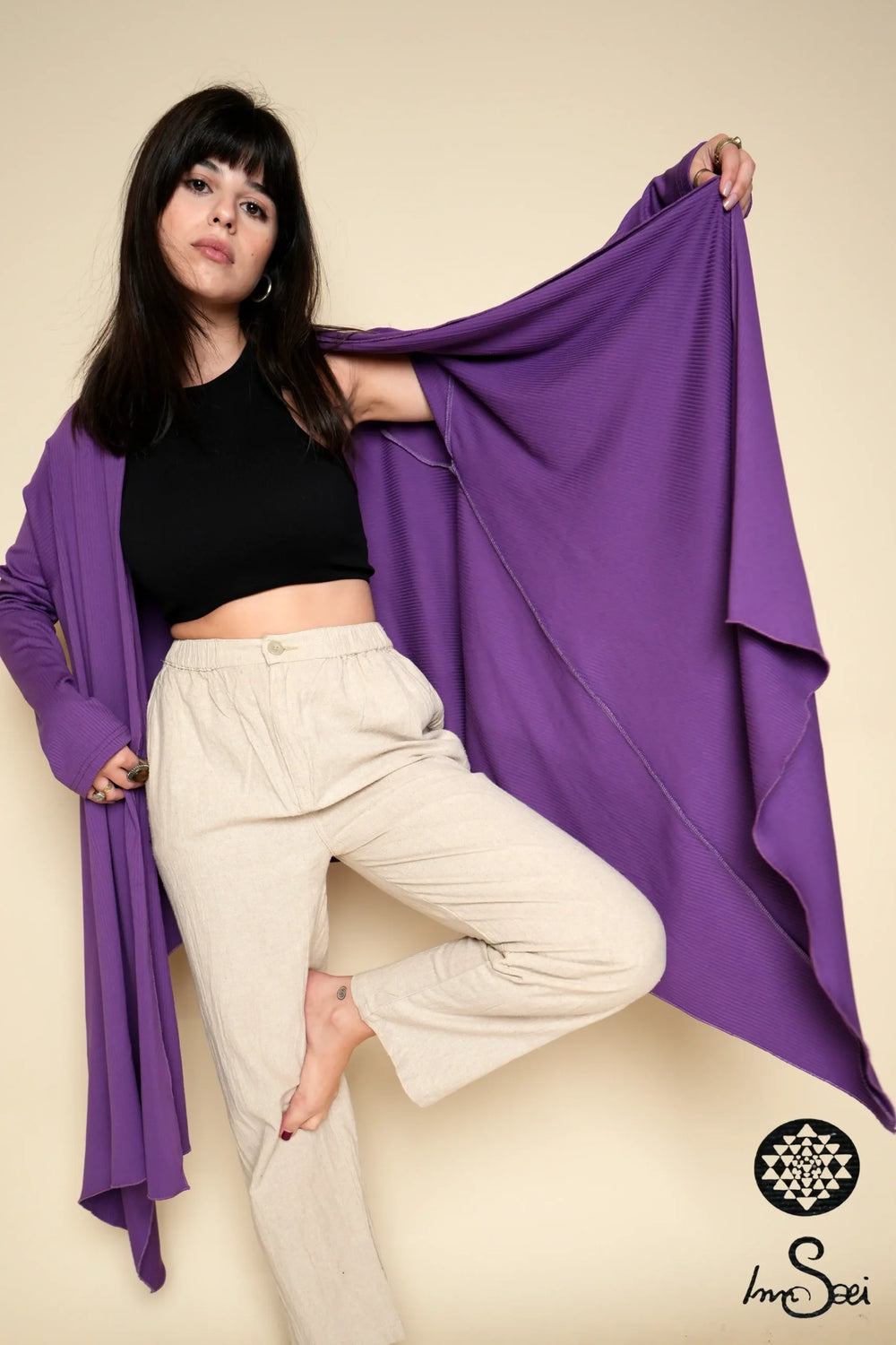 Long Purple Cardigan