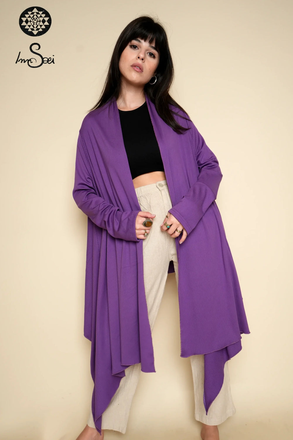 Long Purple Cardigan