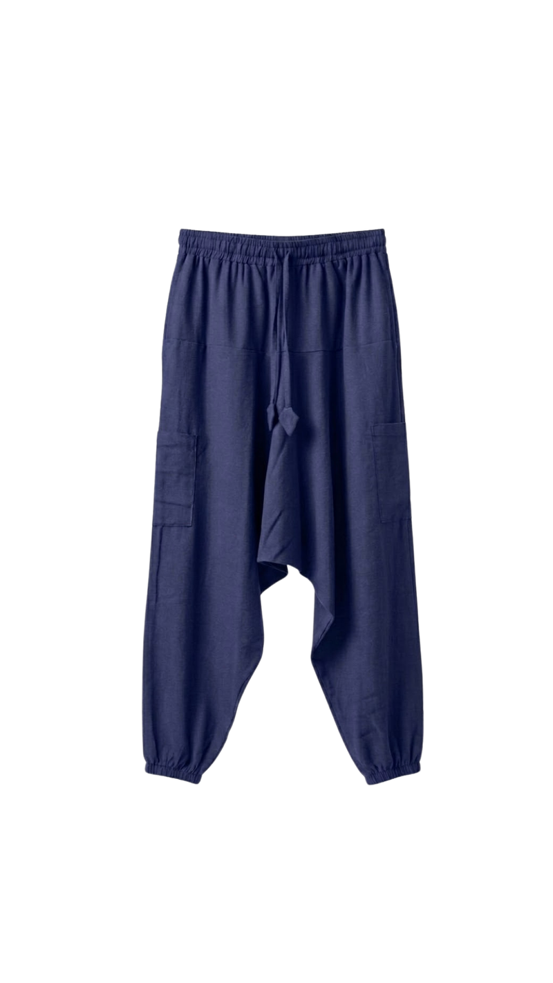 Linen-Cotton Harem Pants