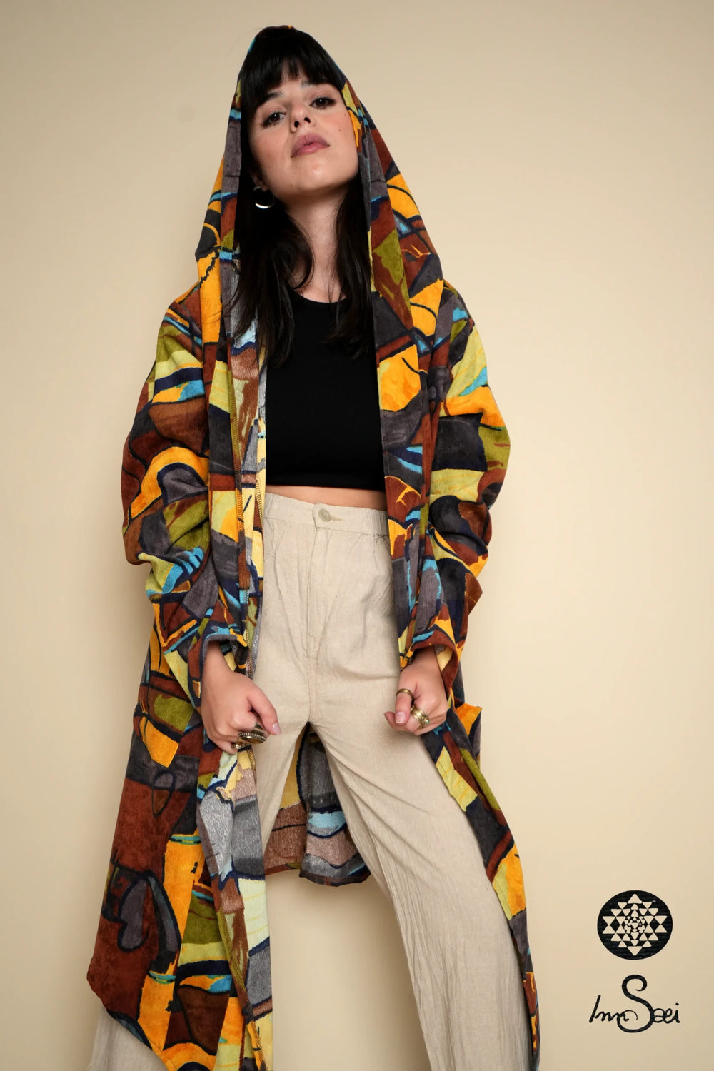 Multicolored HighEnd Fabric V Cardigan