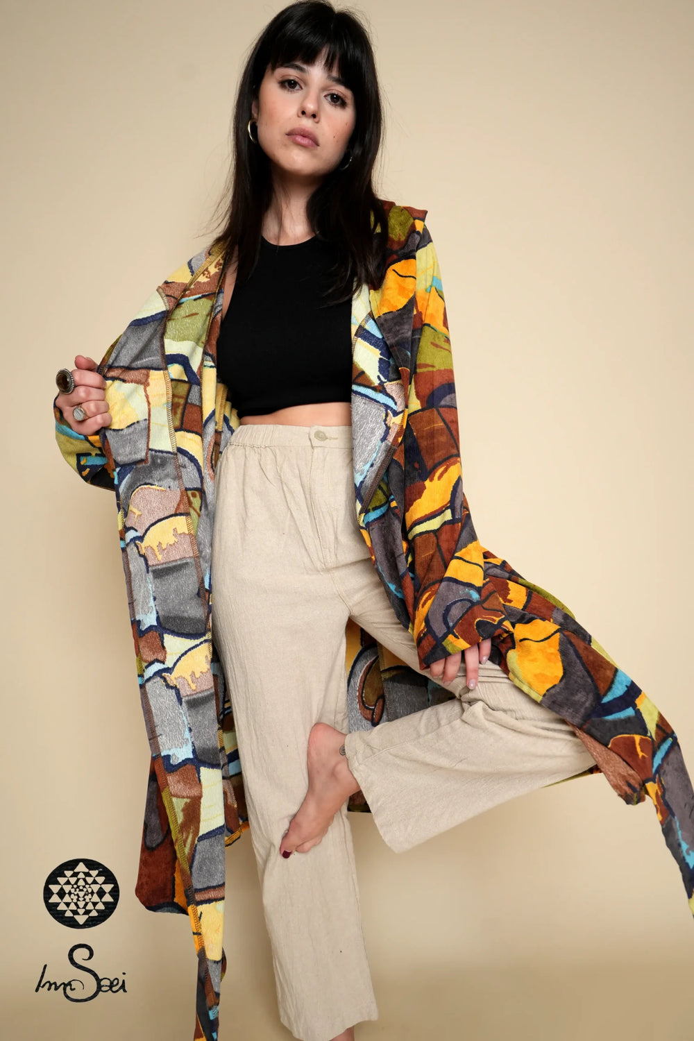 Multicolored HighEnd Fabric V Cardigan