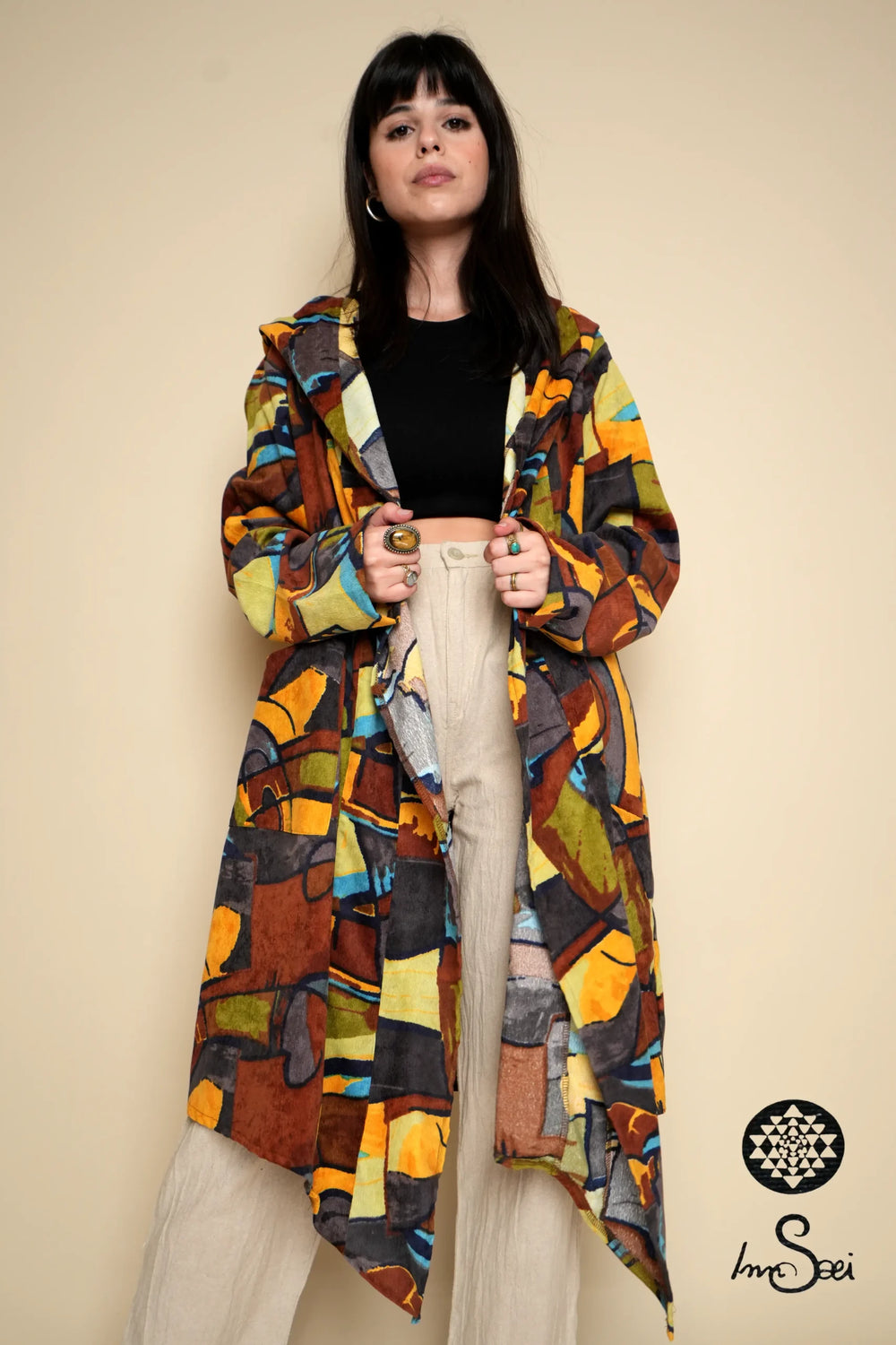 Multicolored HighEnd Fabric V Cardigan