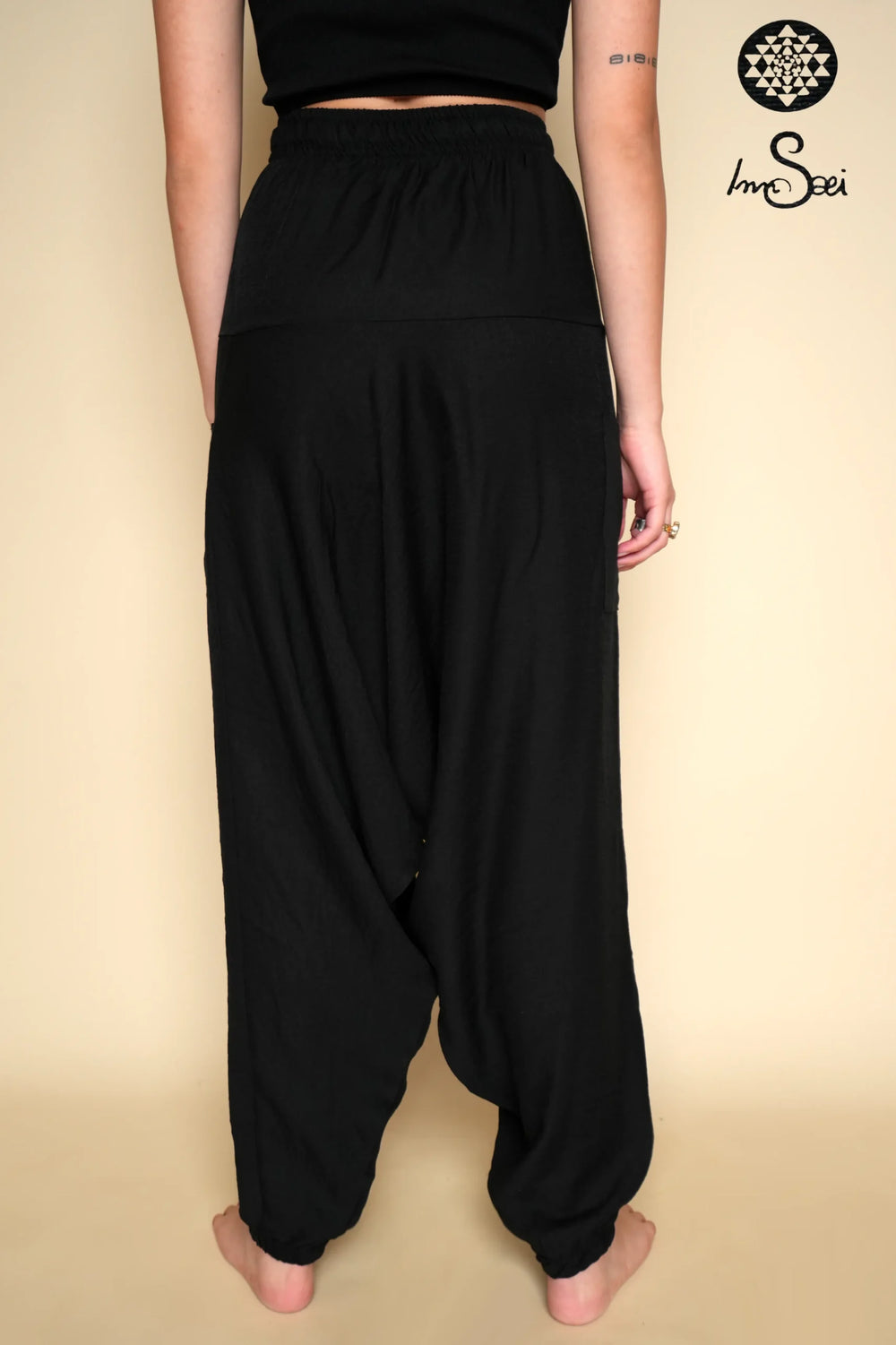 Black Linen unisex Harem Pants