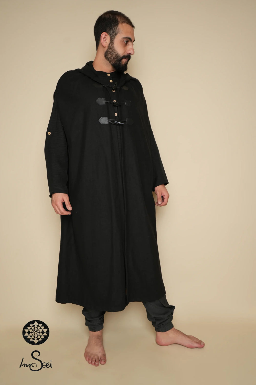 Buttoned Black Gogh Cloak