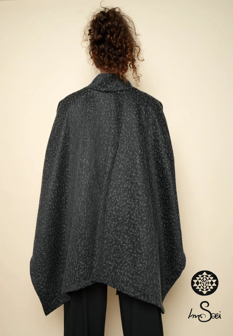 High Neck Poncho Velvet