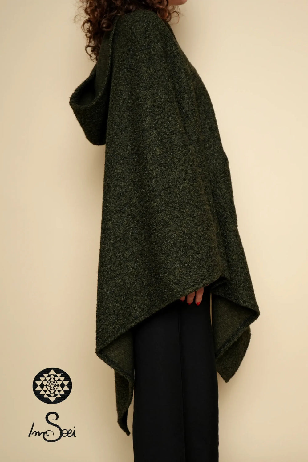 Olive V Poncho Cotton
