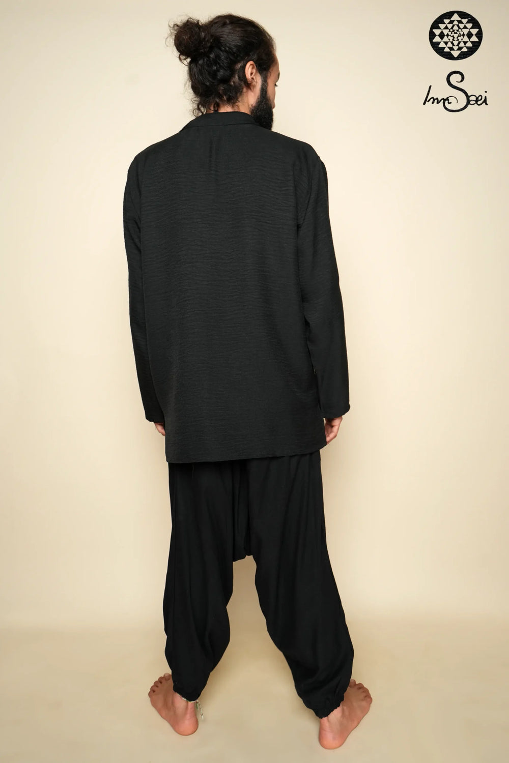 Black Shirt Linen Buttoned
