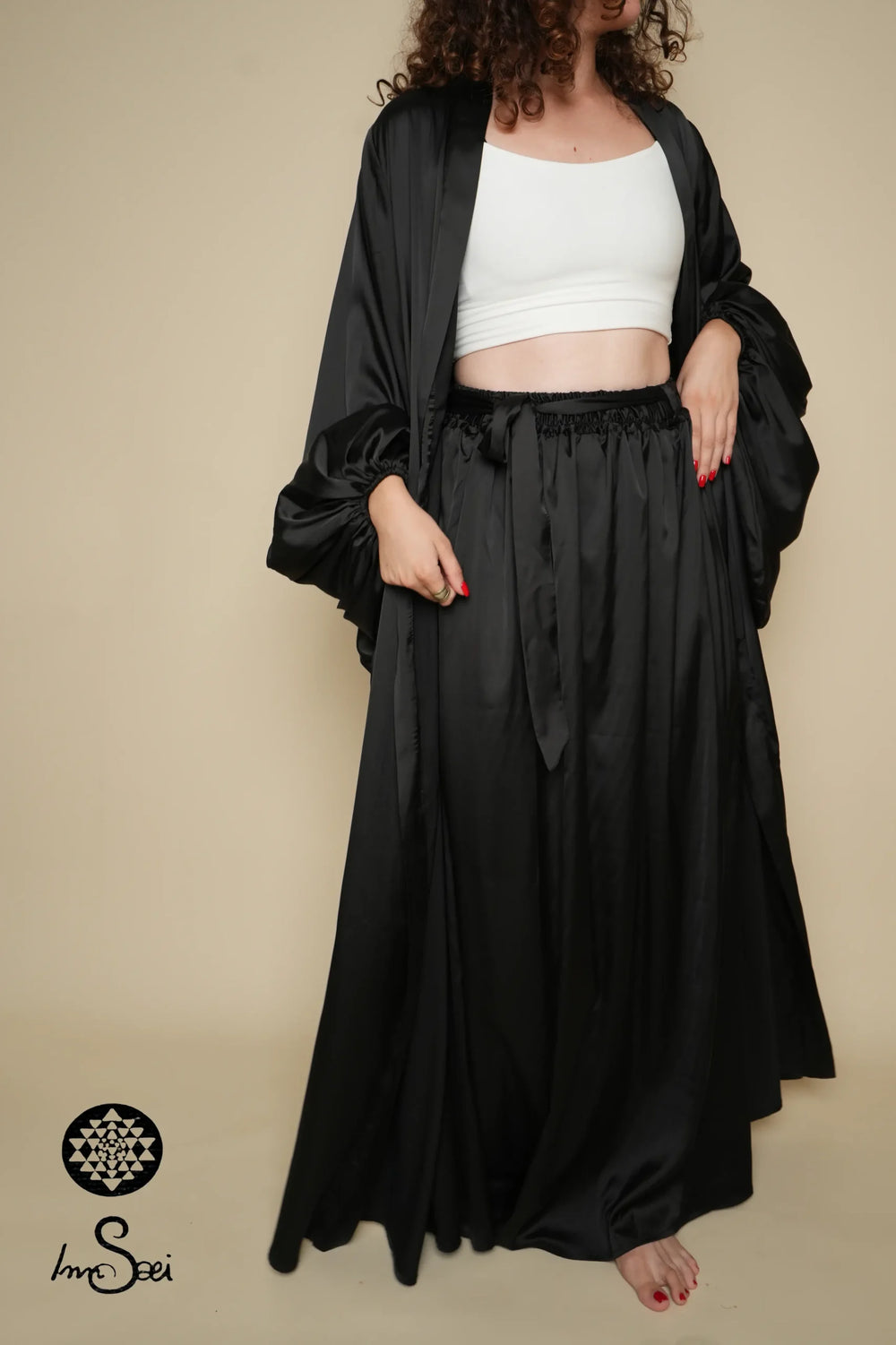 Black Satin Set