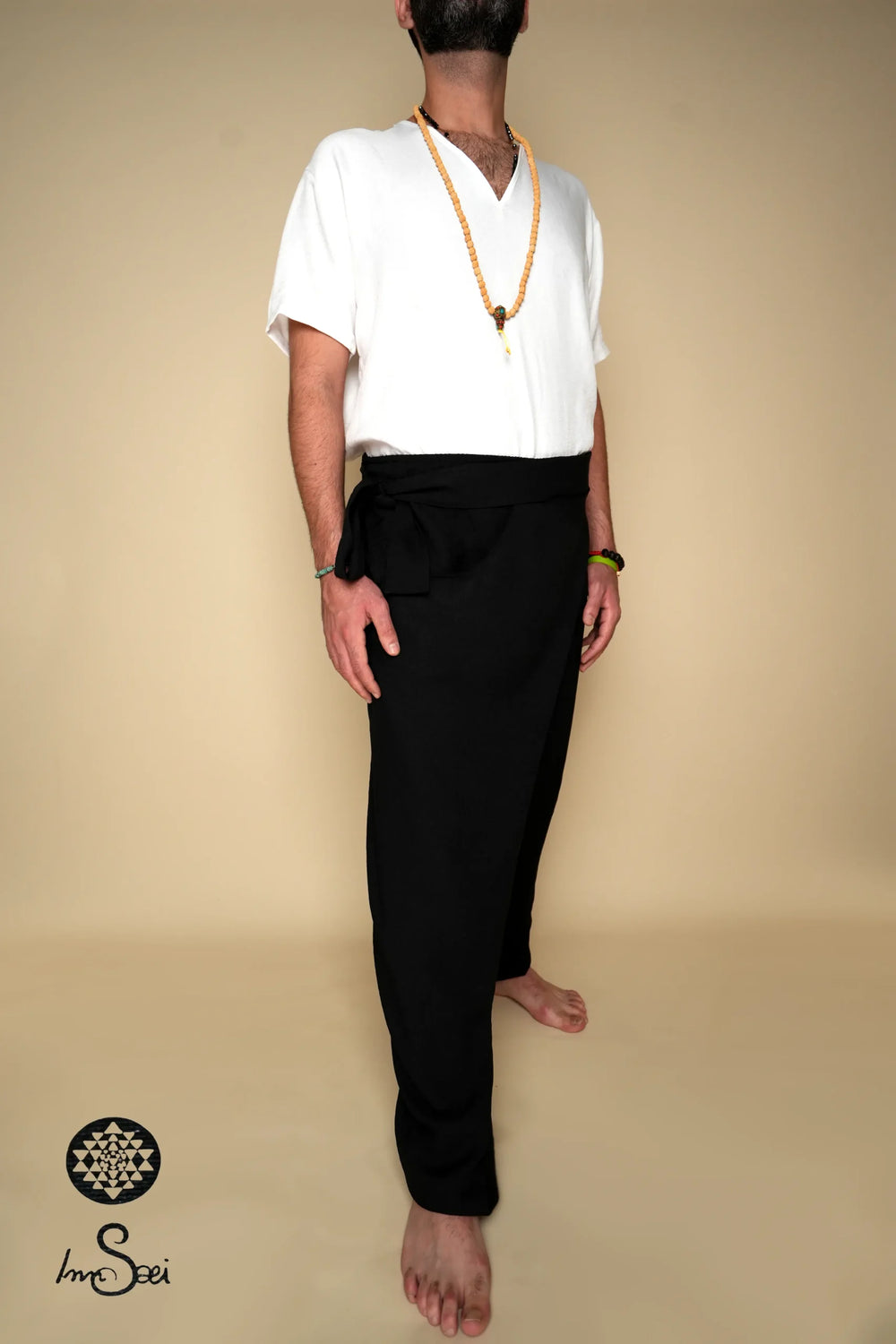 Mystic Black Tied Linen Harem Pants