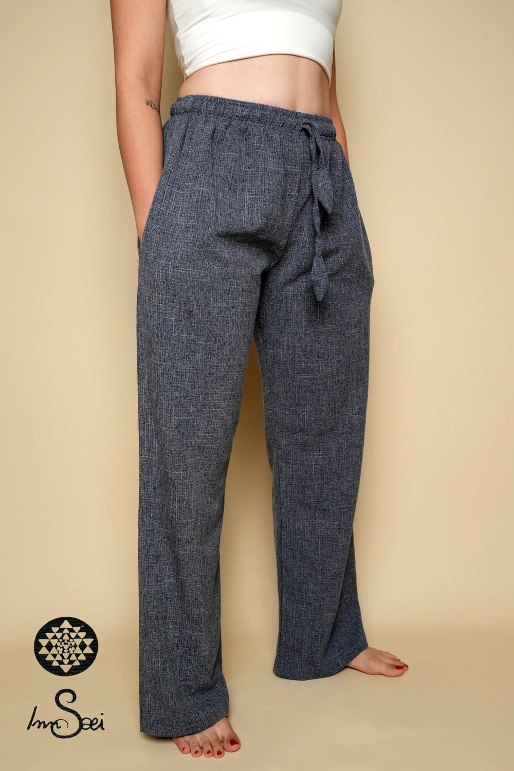 Linen M.wns Blue Pants