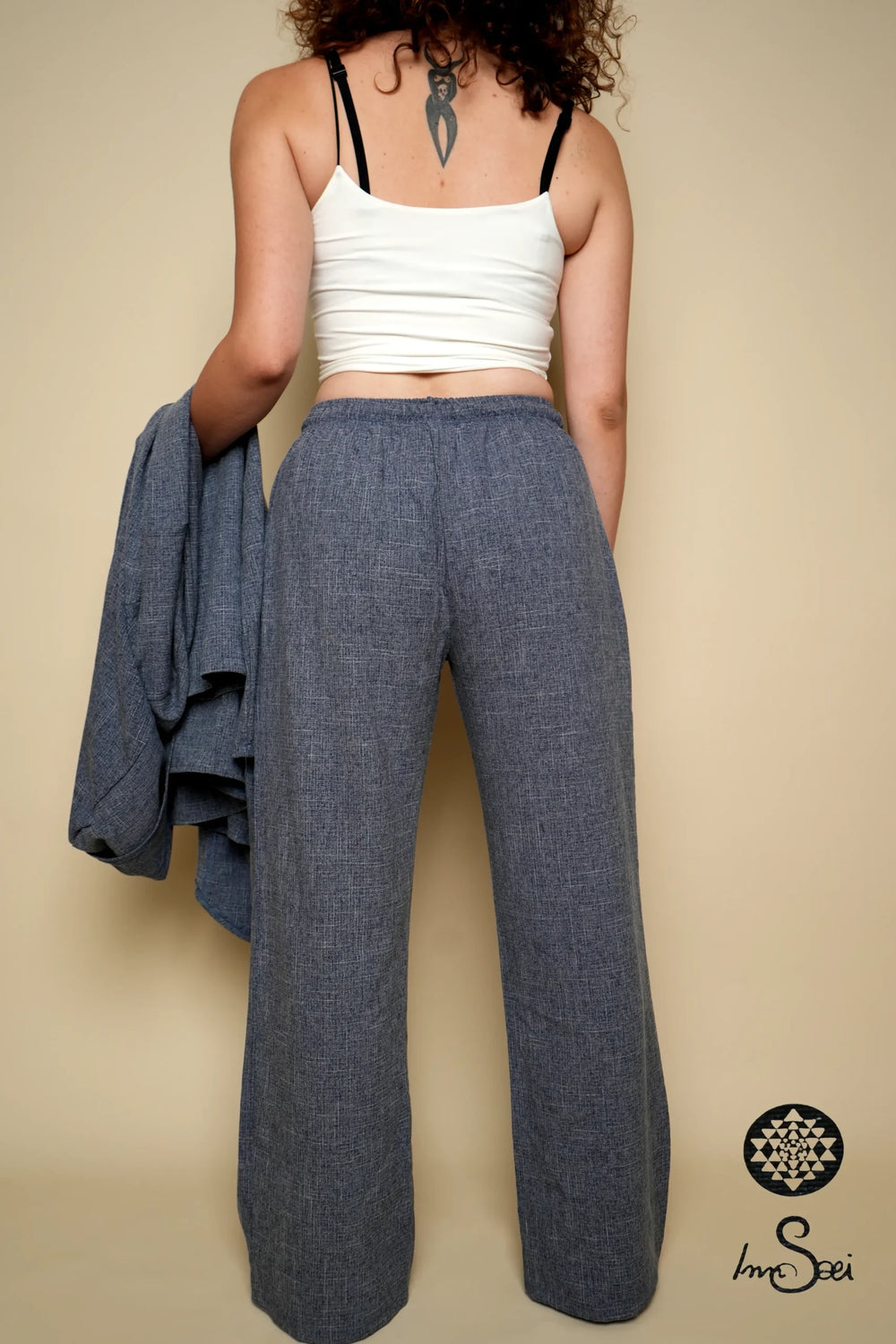 Linen M.wns Blue Pants