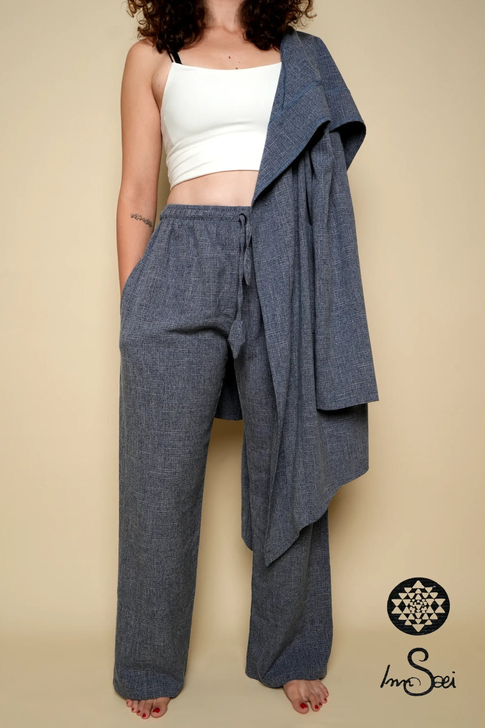 Linen M.wns Blue Pants