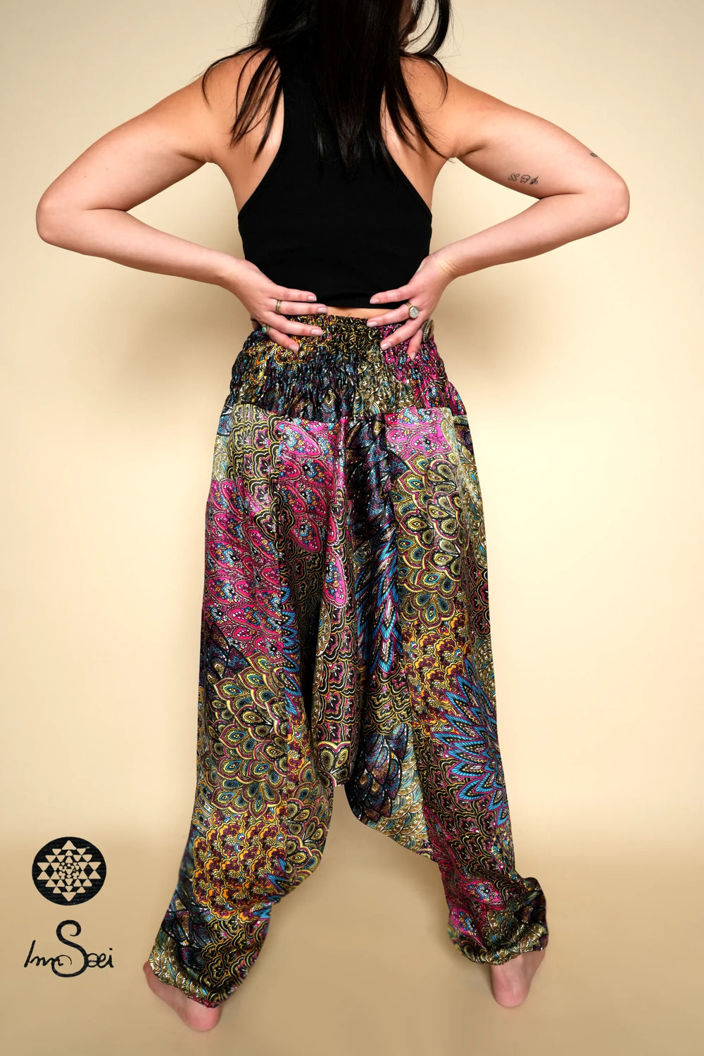 Vibrant Silk Printed Harem Pants