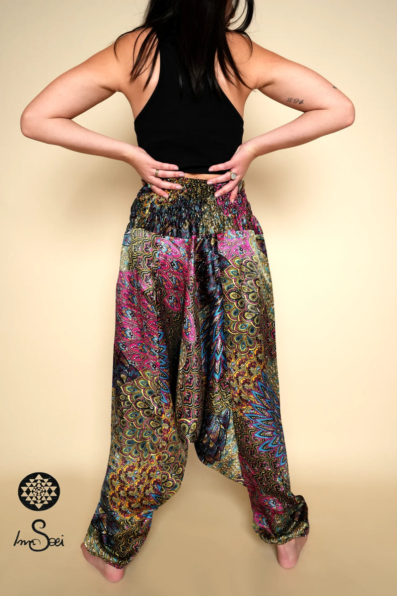 Vibrant Silk Printed Harem Pants