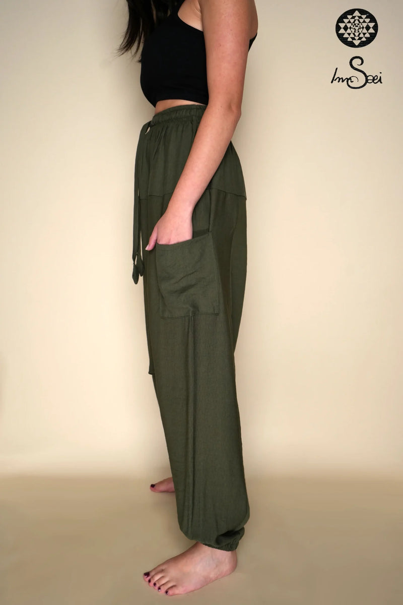 Peaceful Olive Harem Pants
