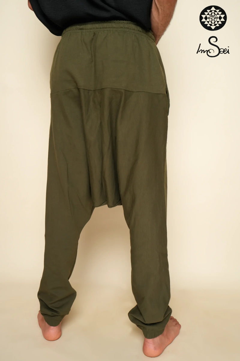 Harem Pants Single Ply Cotton Olive