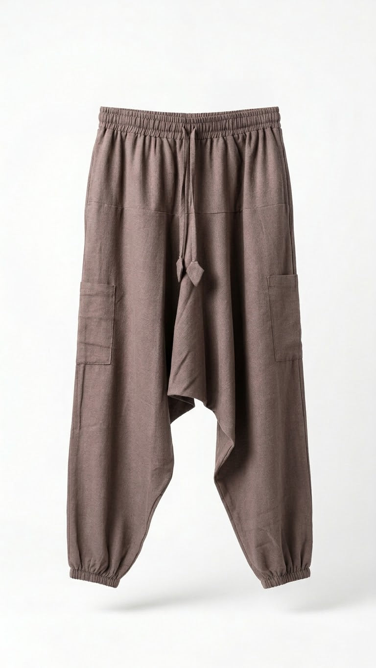 Linen-Cotton Harem Pants