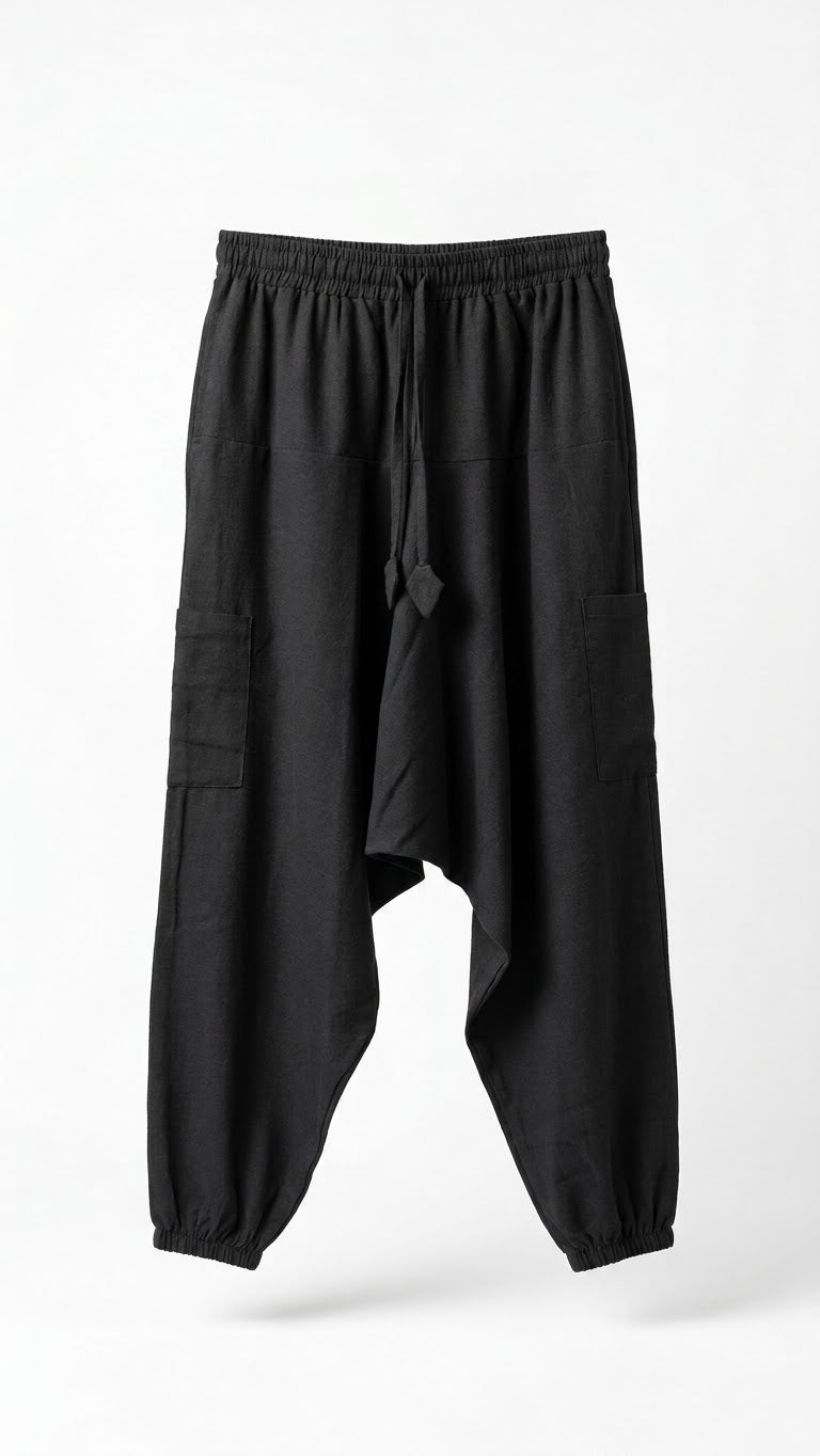 Linen-Cotton Harem Pants